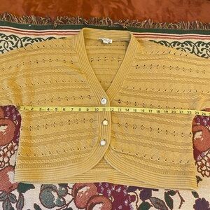Coldwater Creek Knit Mustard Button-Up Cardigan